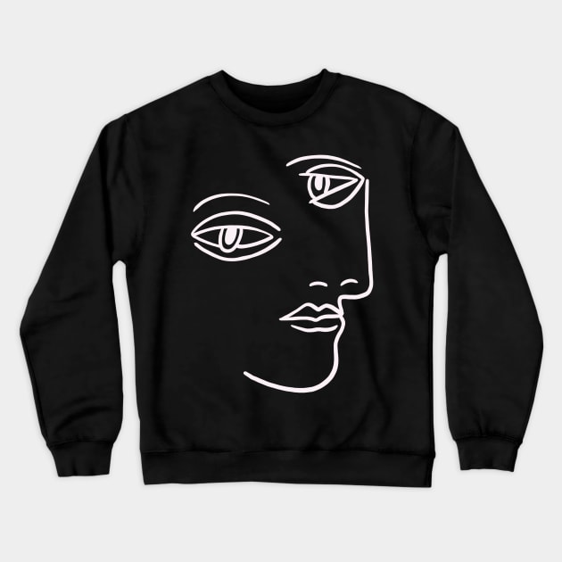 Minimal Face Painting Crewneck Sweatshirt by isstgeschichte